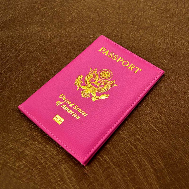 Personalised Passport Cover women With Name USA Cute Pink Personalized Passport Holder designer Travel Passport Case Pouch