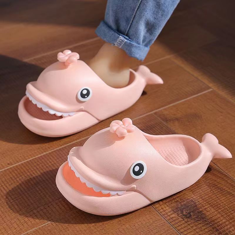 Creative Pink Shark Slippers Girls Boys Bubble Slides Shoes Kids Beach Shark Sandals Home Slipper Babi Indoor Shoes - Charlie Dolly