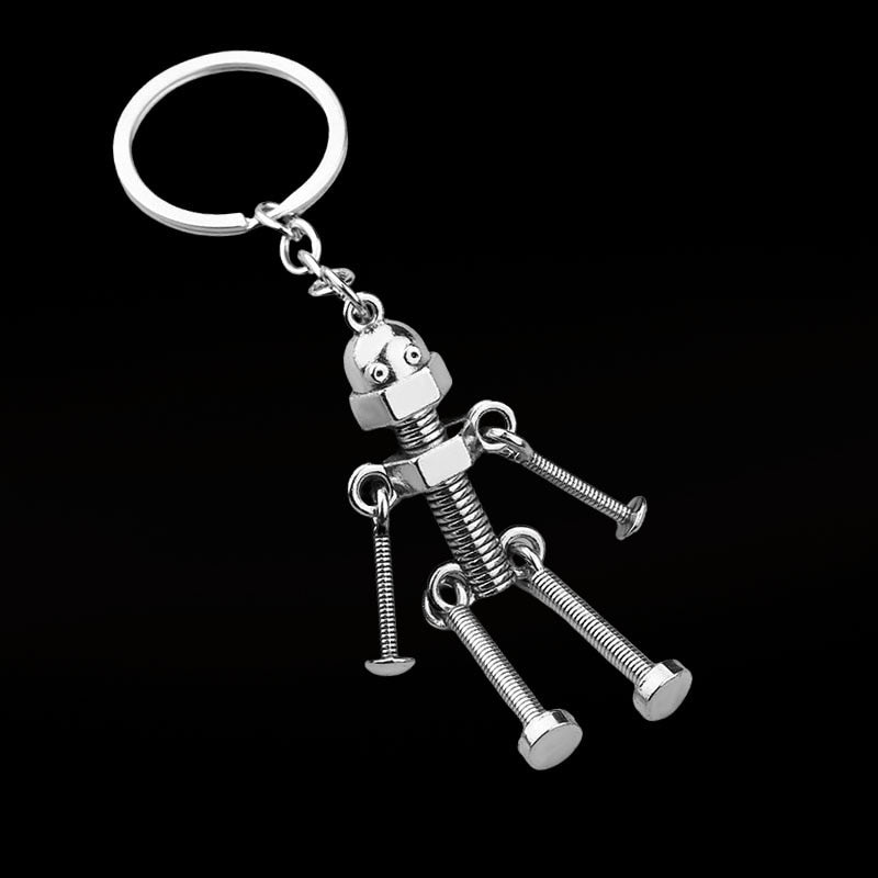 Men Children Accessory Cute Metal Robot Keychain Cool Screw Keychain Mini Tool Key Chains House - Charlie Dolly