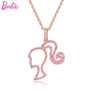 Classic Barbie Head Pattern Hollow Necklace Women's Jewelry 925 Sterling Silver Clothes Matching Girls Accessories Simple Design - Charlie Dolly