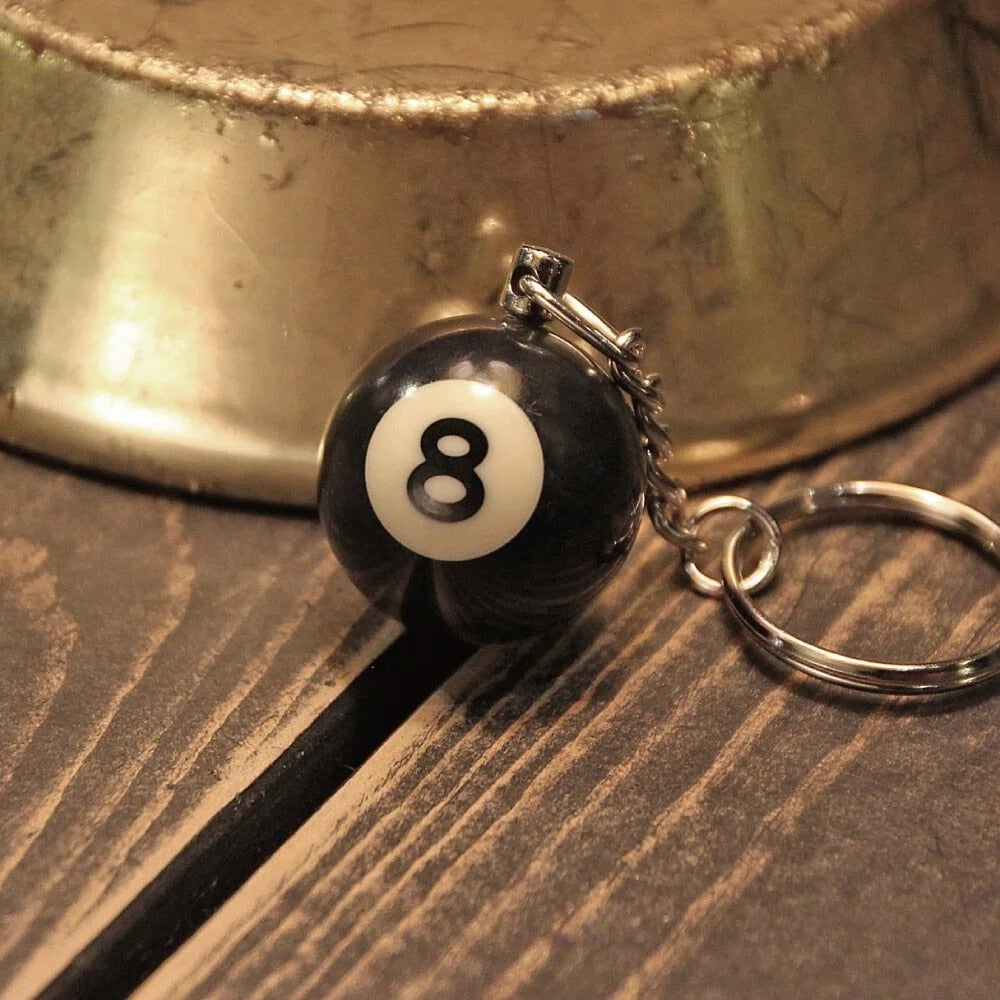 25mm Black No 8 Billiard Keychain Mini Ball Pendant Key Ring Resin Keyring Bar Table Decoration Jewelry Game Souvenir Gift - Charlie Dolly