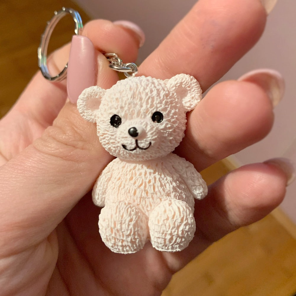 Cute Mini Teddy Bear Doll Keychain Novelty Girls Cartoon Small Animal Key Chain On Student Bag Trinket Jewelry Party Gift - Charlie Dolly